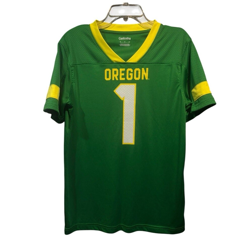 Captivating University of Oregon NCAA Football #1 Green Jersey M